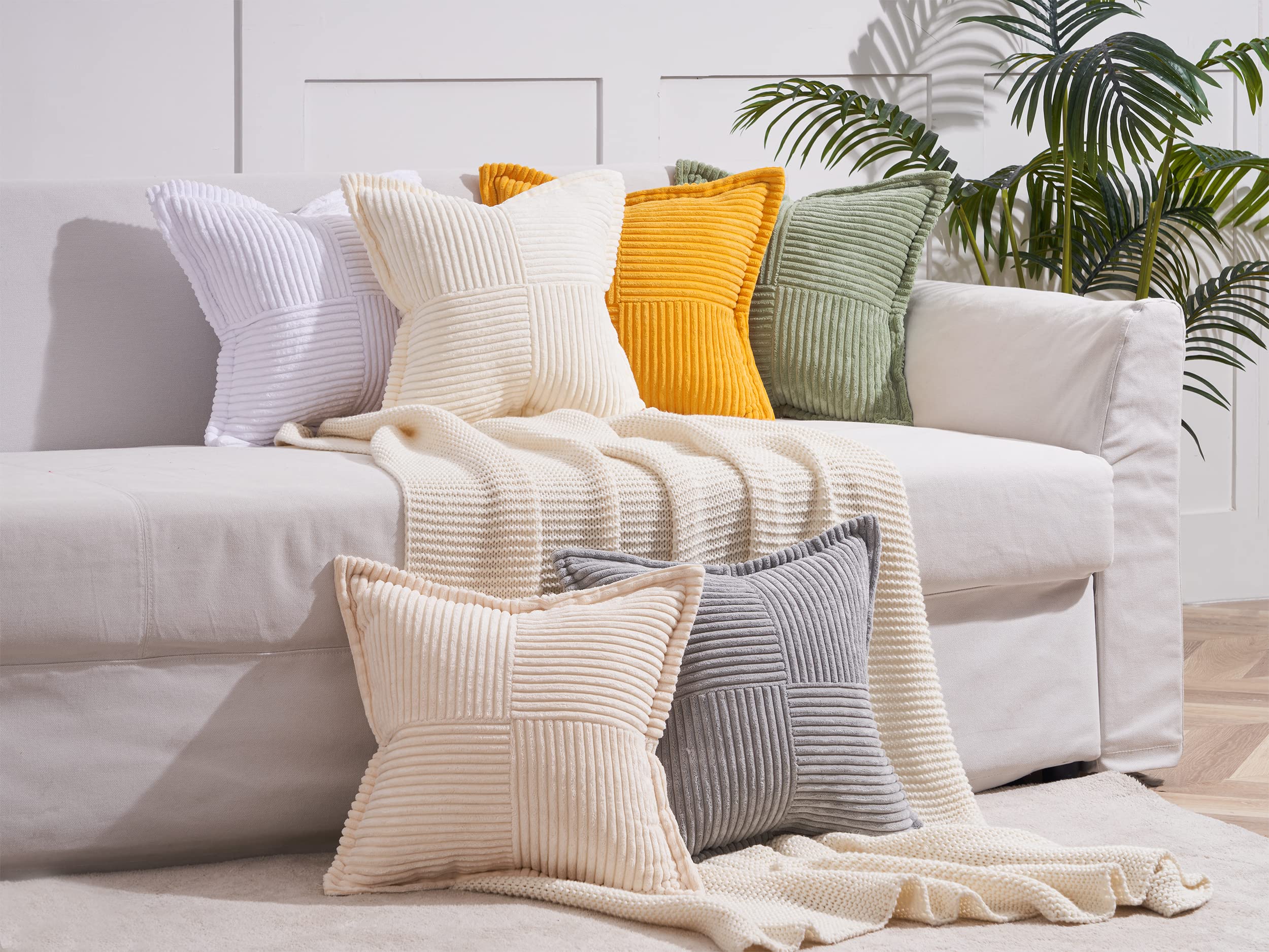 Topfinel Housse Coussin Canapé 40x40 en velours