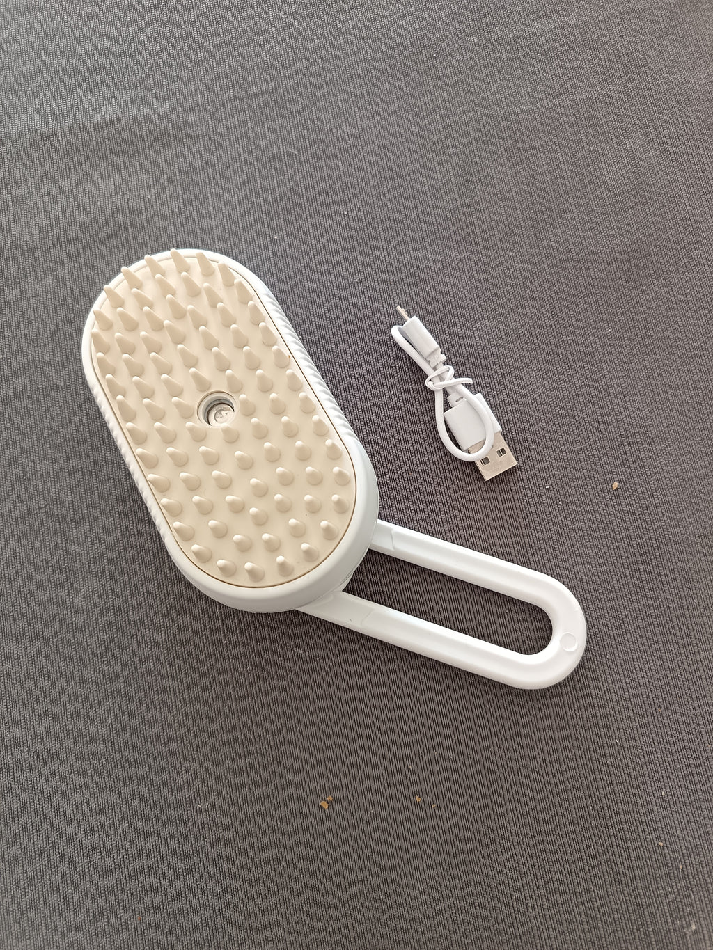Brosse Électrique 3 en 1 pour Chien et Chat – Peigne Anti-Poils Volants, Vaporisateur & Massage