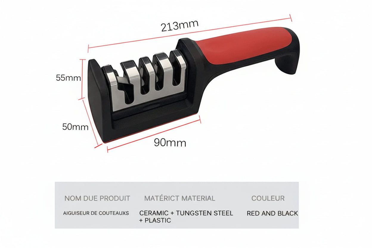 Kitchen Multi-Functional Knife Sharpener Black-2