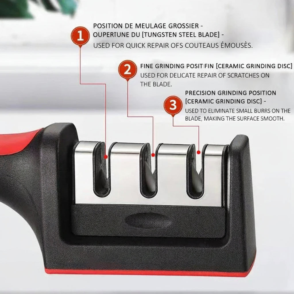 Kitchen Multi-Functional Knife Sharpener Black-3