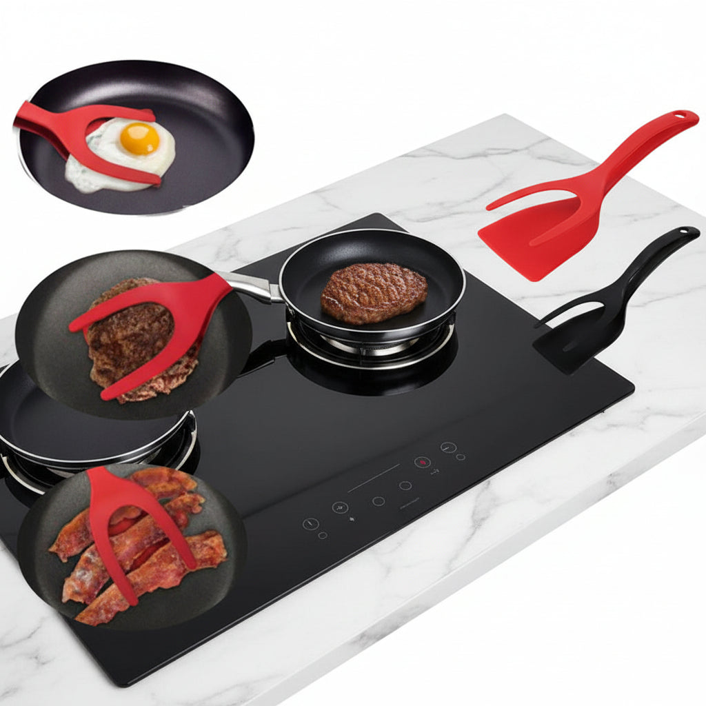 Ultimate 2-In-1 Grip and Flip Silicone Spatula Tongs-1